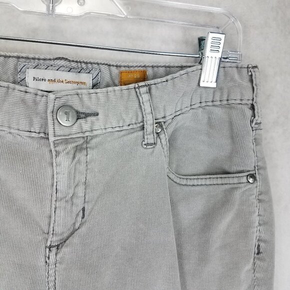 Anthropologie Pilcro & The Letterpress Size 29 Gray Vintage Slim Corduroy Jeans - Picture 2 of 11